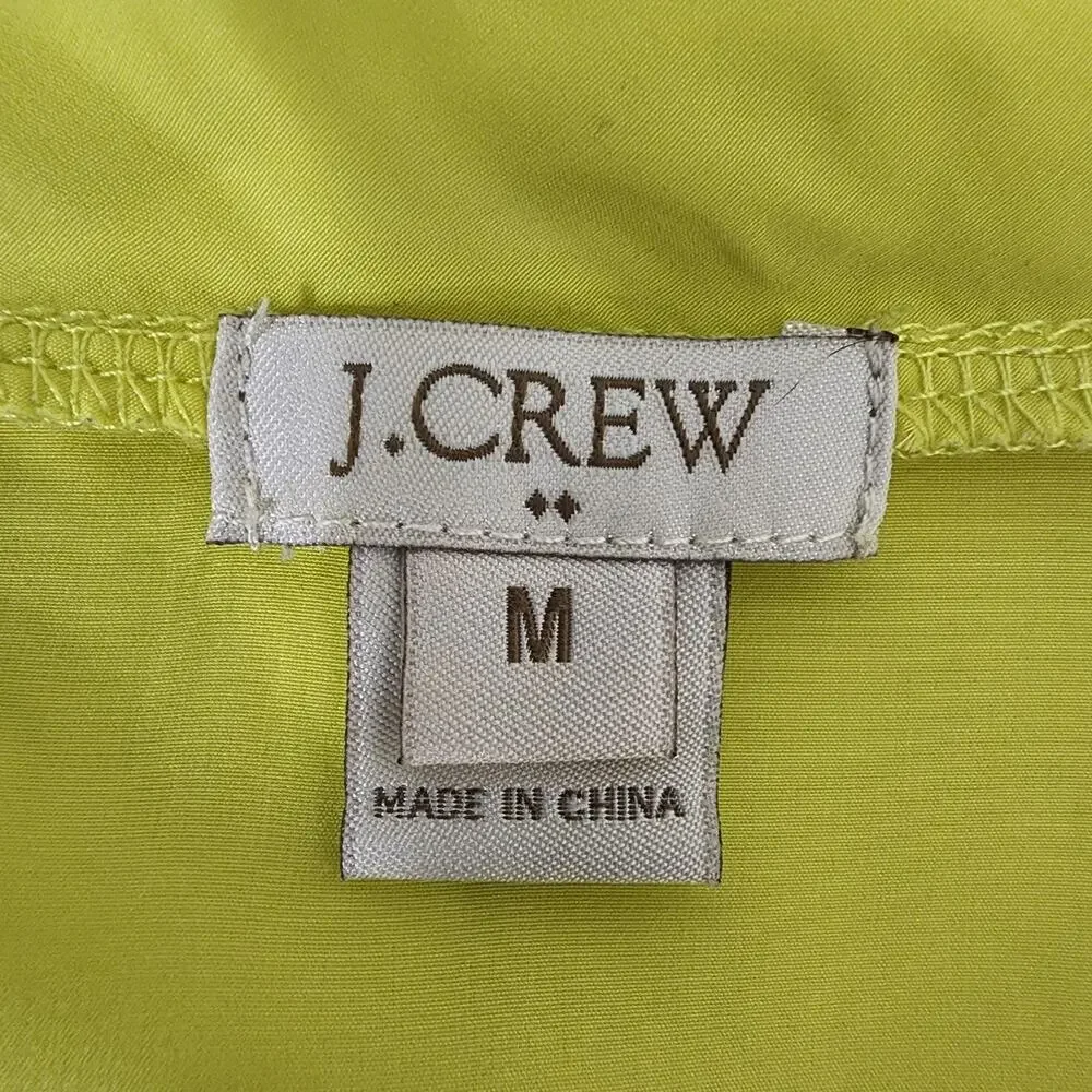 J. Crew Womens Tank Top Medium Yellow Sleeveless Pullover Knit Woven Scoop Neck